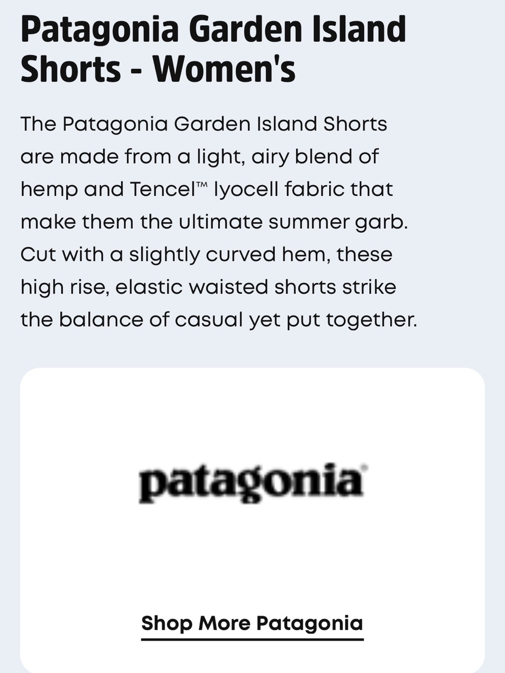 Patagonia Garden Island Women's Elastic-Waist Blue Shorts Women’s Small - Picture 4 of 10